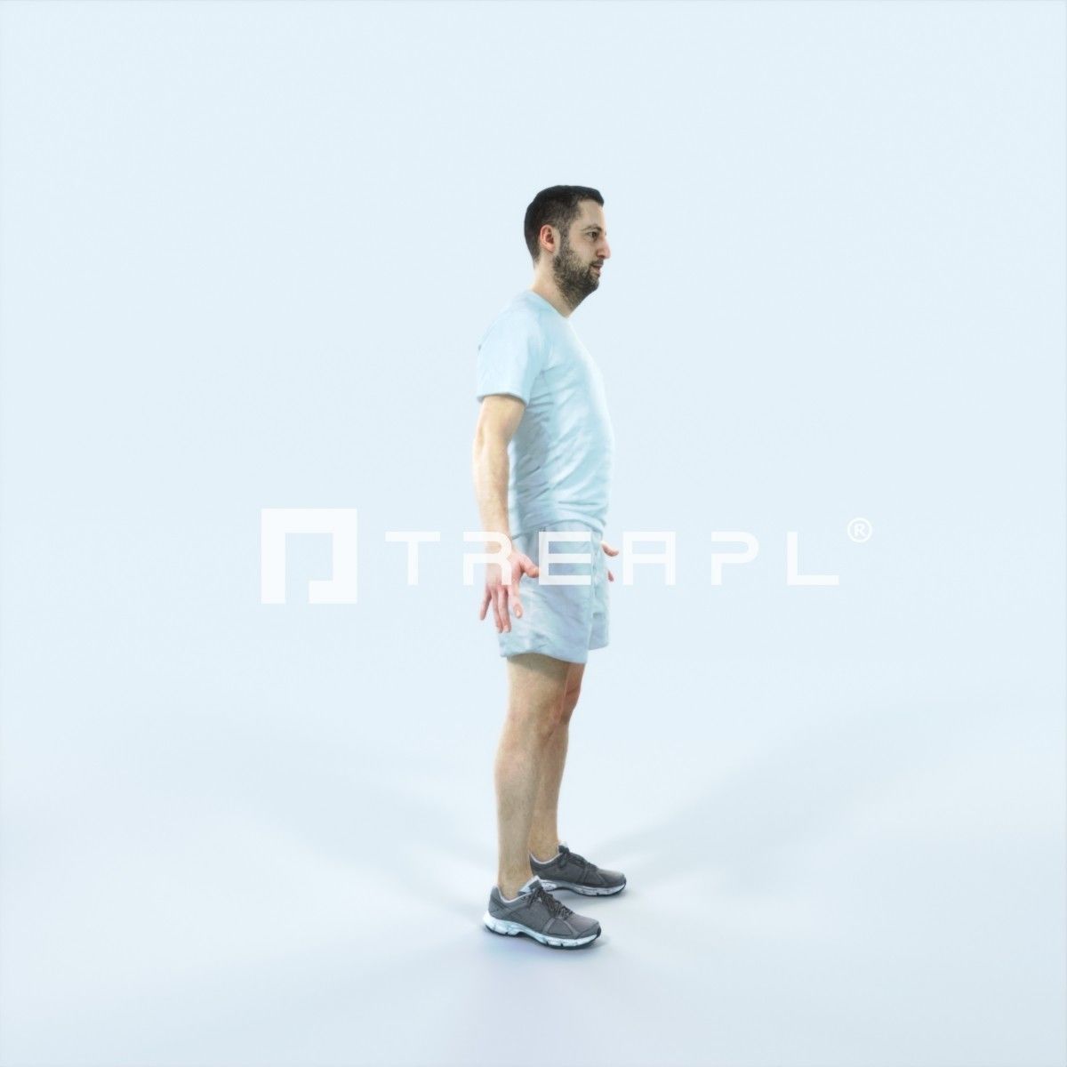 Portrait 09M Animated Rigged Sports Man Low-poly 3D model_2