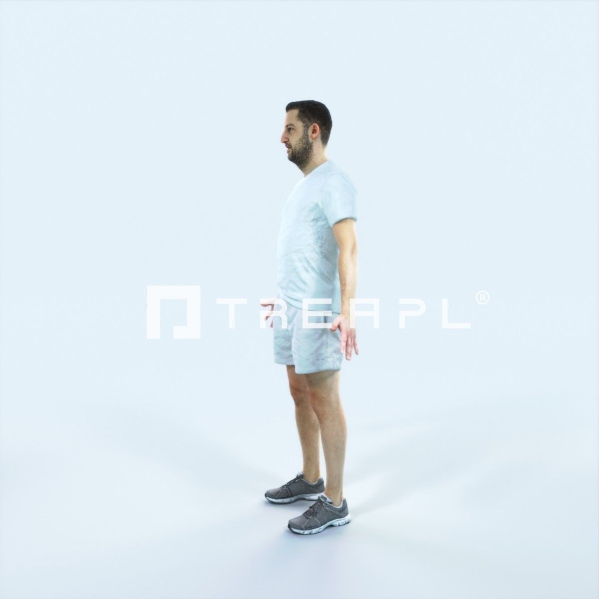 Portrait 09M Animated Rigged Sports Man Low-poly 3D model_5