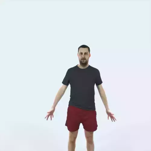 Portrait 09L Animated Rigged Sports Man Low-poly 3D model