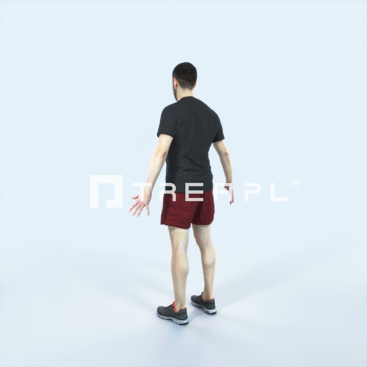 Portrait 09L Animated Rigged Sports Man Low-poly 3D model_4