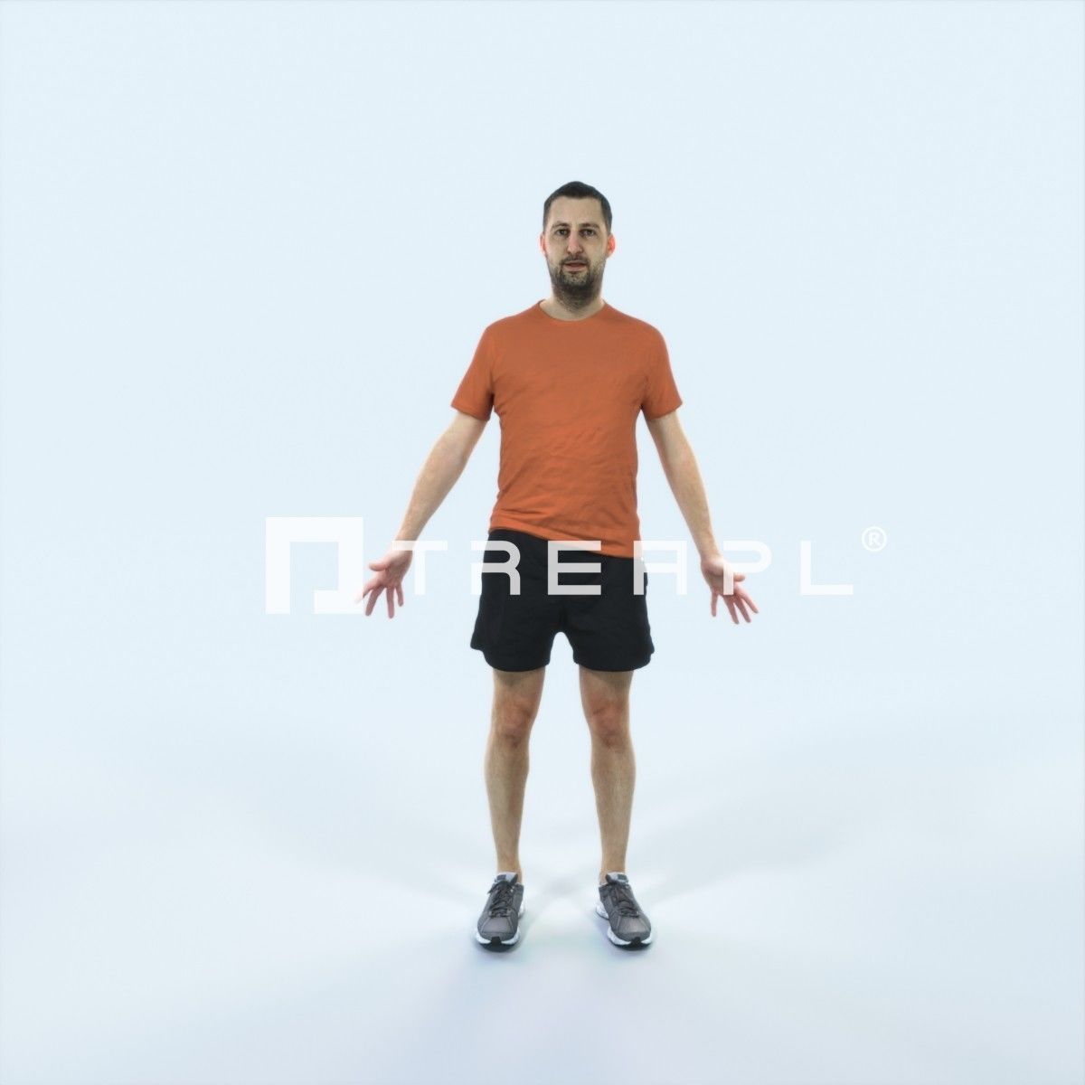 Portrait 09J Animated Rigged Sports Man Low-poly 3D model_1