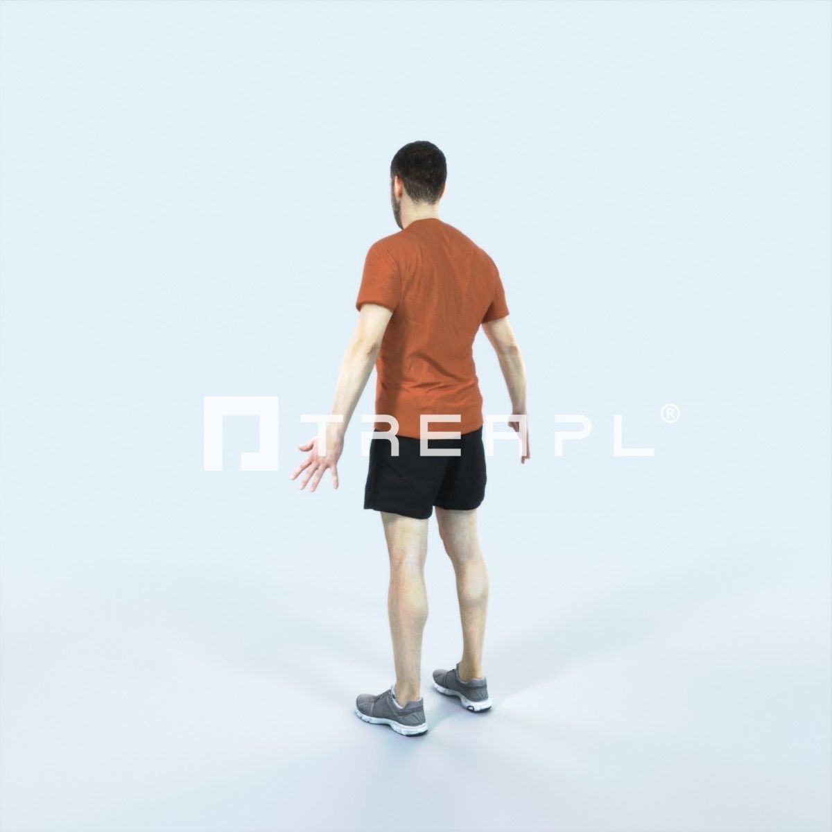 Portrait 09J Animated Rigged Sports Man Low-poly 3D model_4