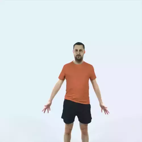 Portrait 09J Animated Rigged Sports Man Low-poly 3D model