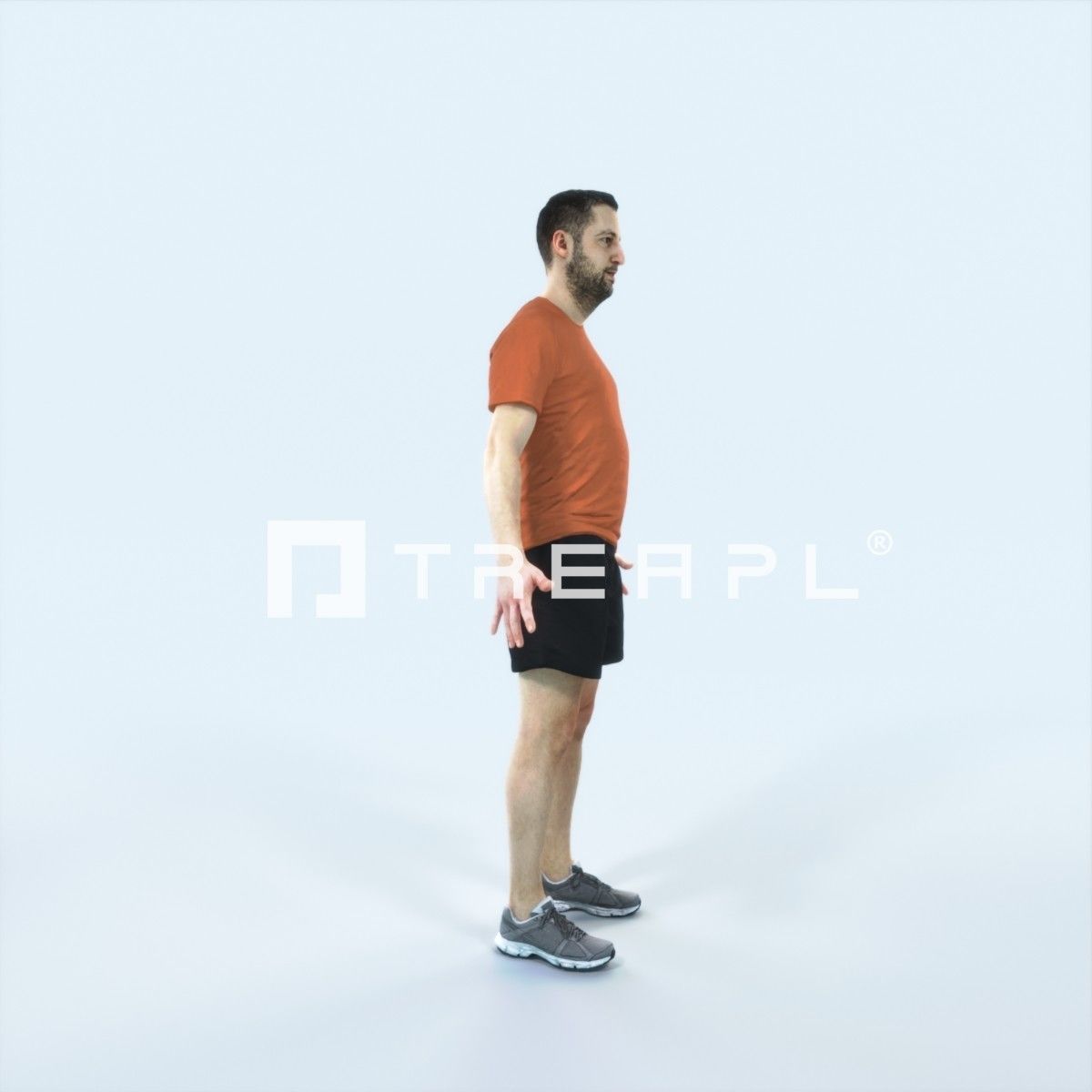 Portrait 09J Animated Rigged Sports Man Low-poly 3D model_2