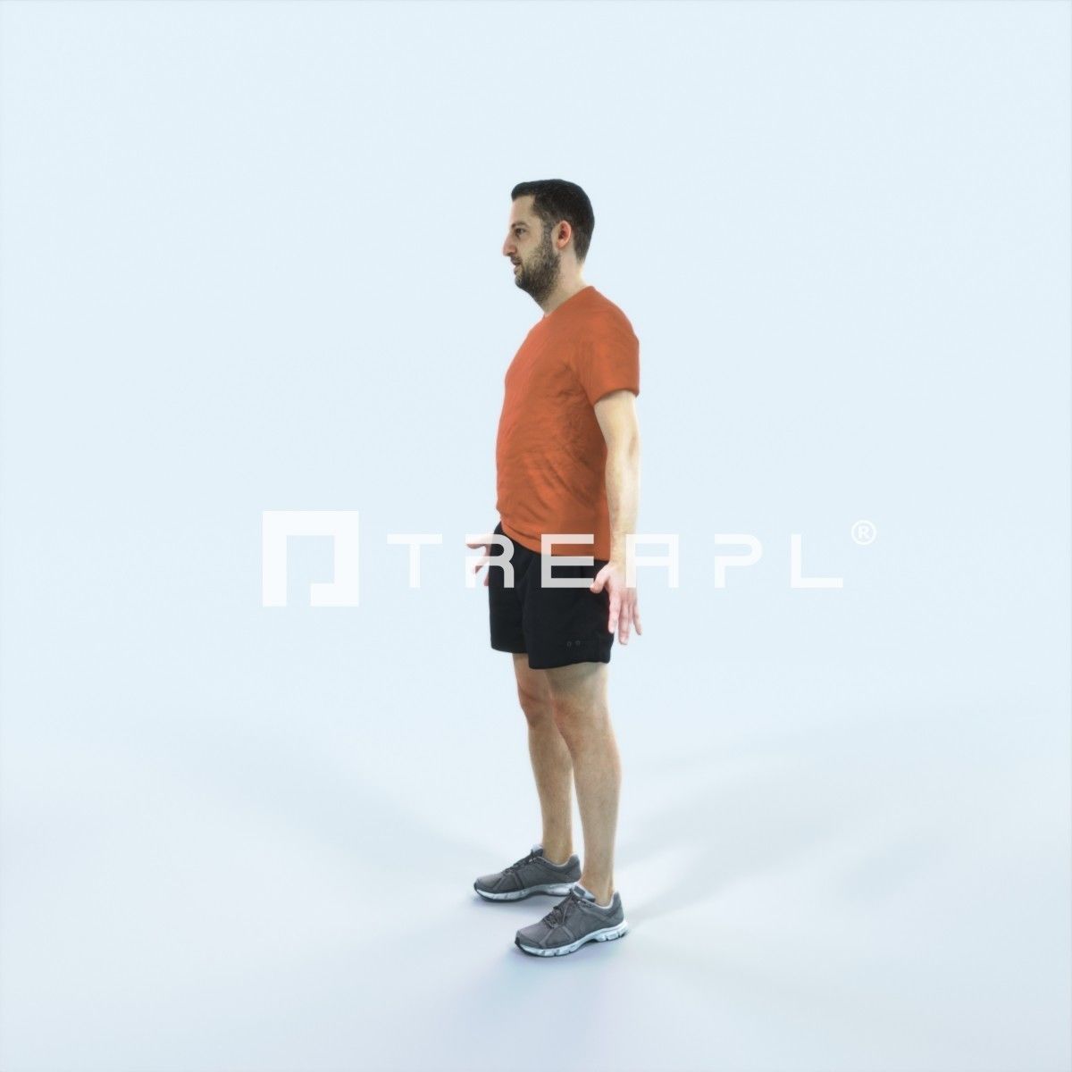 Portrait 09J Animated Rigged Sports Man Low-poly 3D model_5