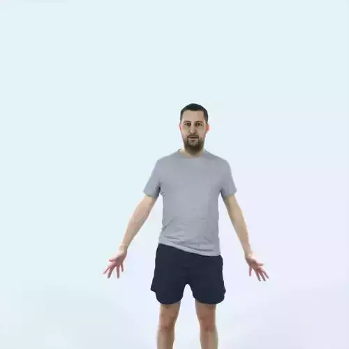 Portrait 09E Animated Rigged Sports Man Low-poly 3D model