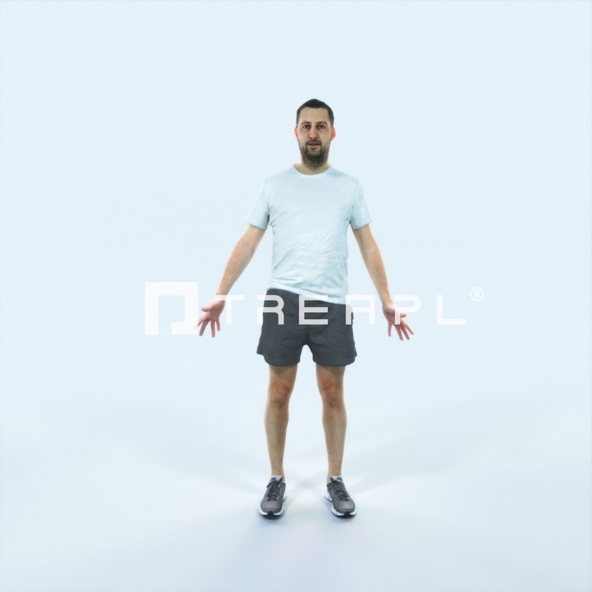 Portrait 09D Animated Rigged Sports Man Low-poly 3D model_1