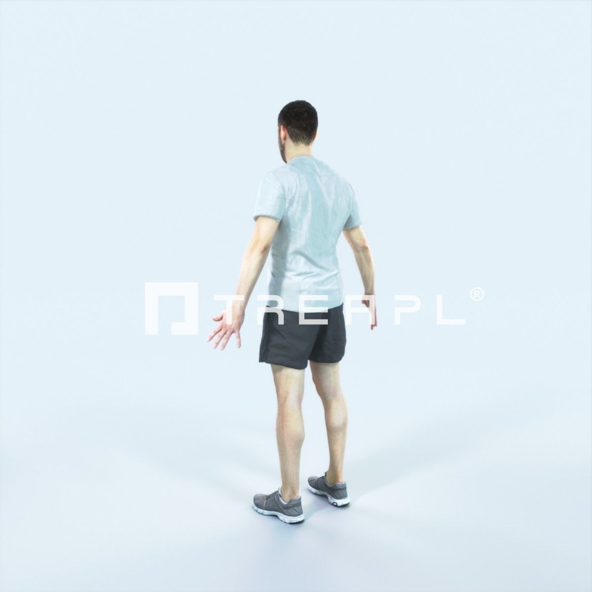 Portrait 09D Animated Rigged Sports Man Low-poly 3D model_4