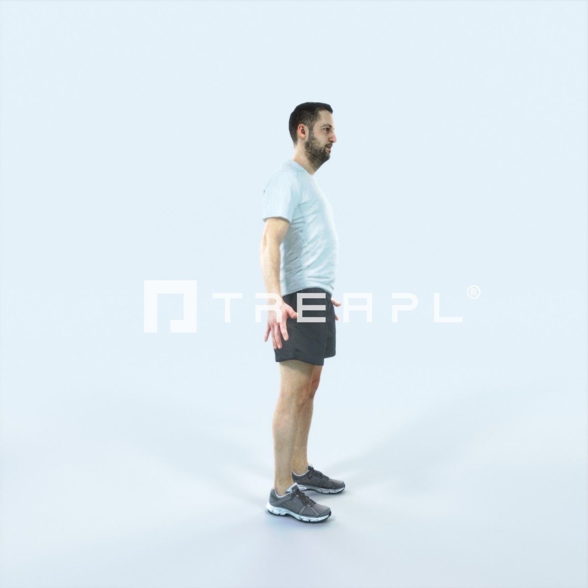 Portrait 09D Animated Rigged Sports Man Low-poly 3D model_2