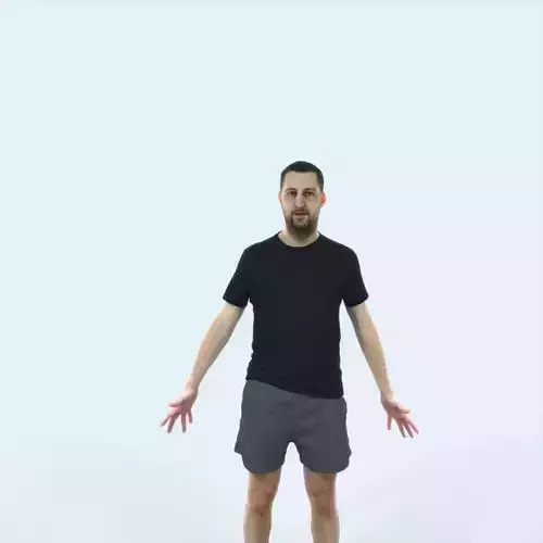 Portrait 09C Animated Rigged Sports Man Low-poly 3D model