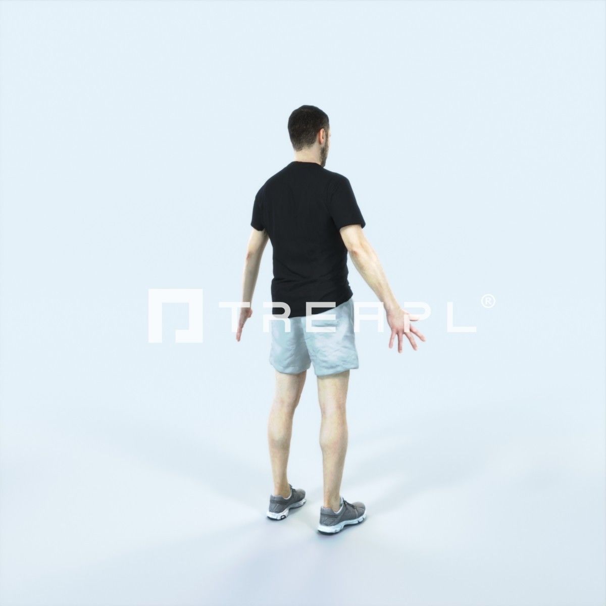 Portrait 09B Animated Rigged Sports Man Low-poly 3D model_3