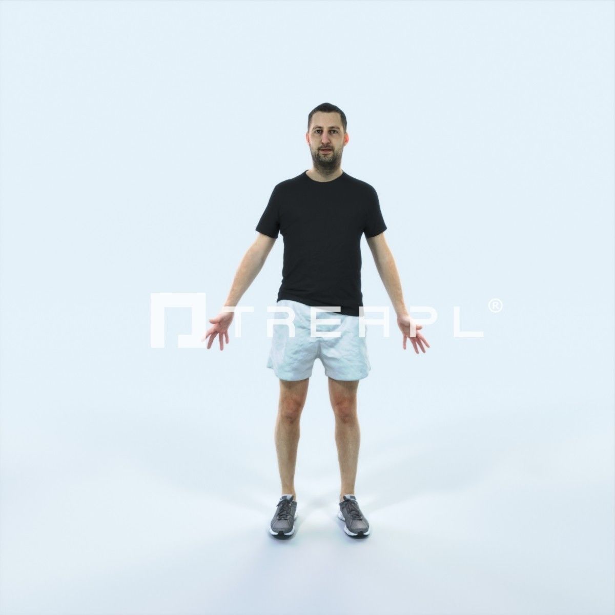 Portrait 09B Animated Rigged Sports Man Low-poly 3D model_1