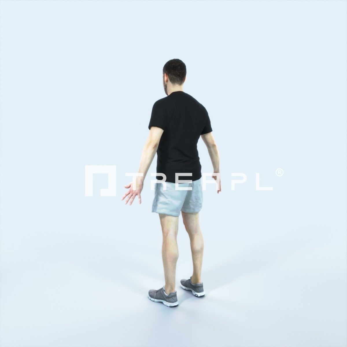 Portrait 09B Animated Rigged Sports Man Low-poly 3D model_4