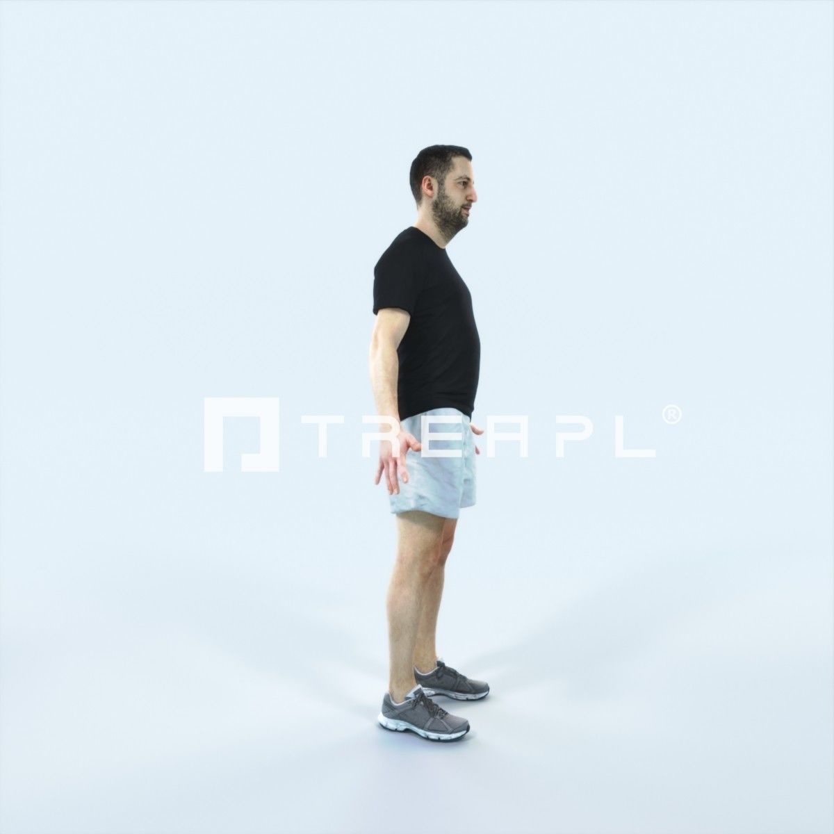 Portrait 09B Animated Rigged Sports Man Low-poly 3D model_2