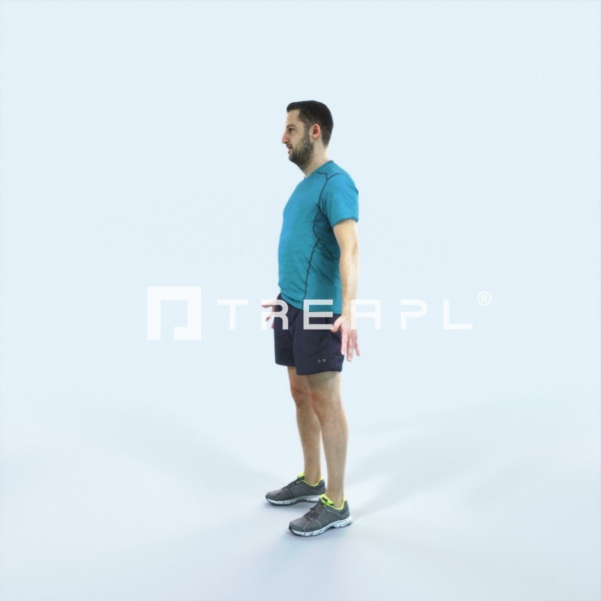 Portrait 09A Animated Rigged Sports Man Low-poly 3D model_5