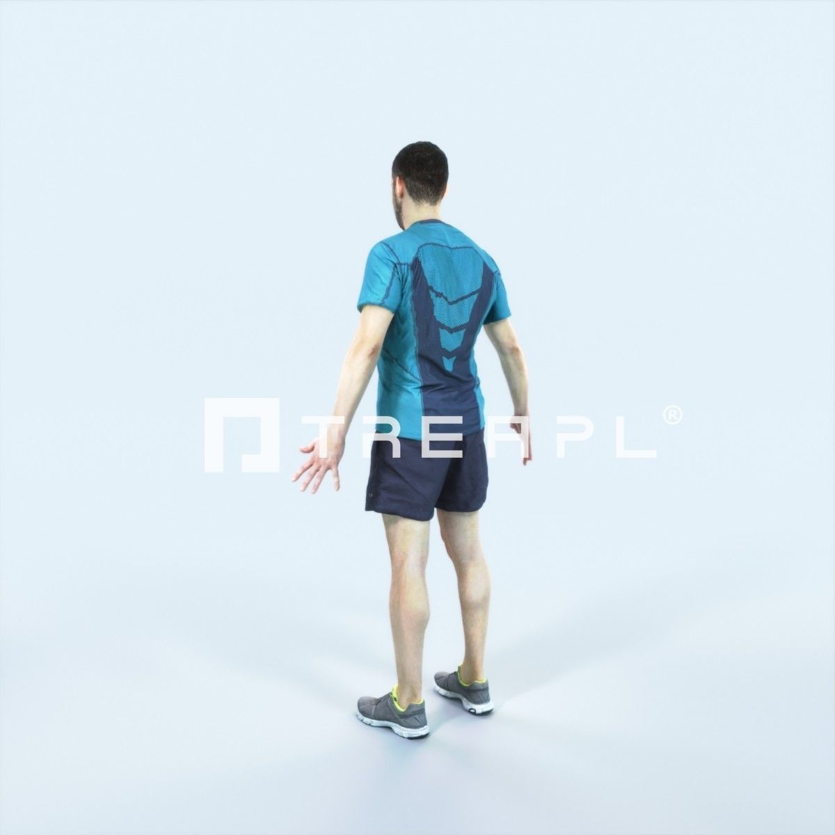 Portrait 09A Animated Rigged Sports Man Low-poly 3D model_4