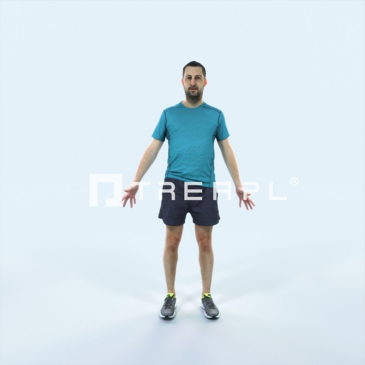 Portrait 09A Animated Rigged Sports Man Low-poly 3D model_1