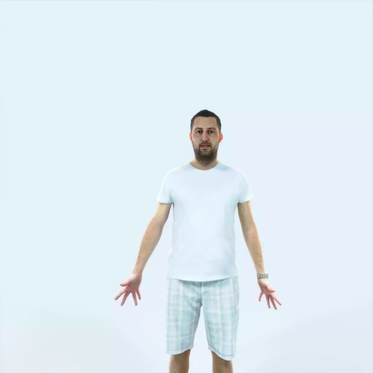 Portrait M Animated Rigged Summer Casual Man Low-poly 3D model_0