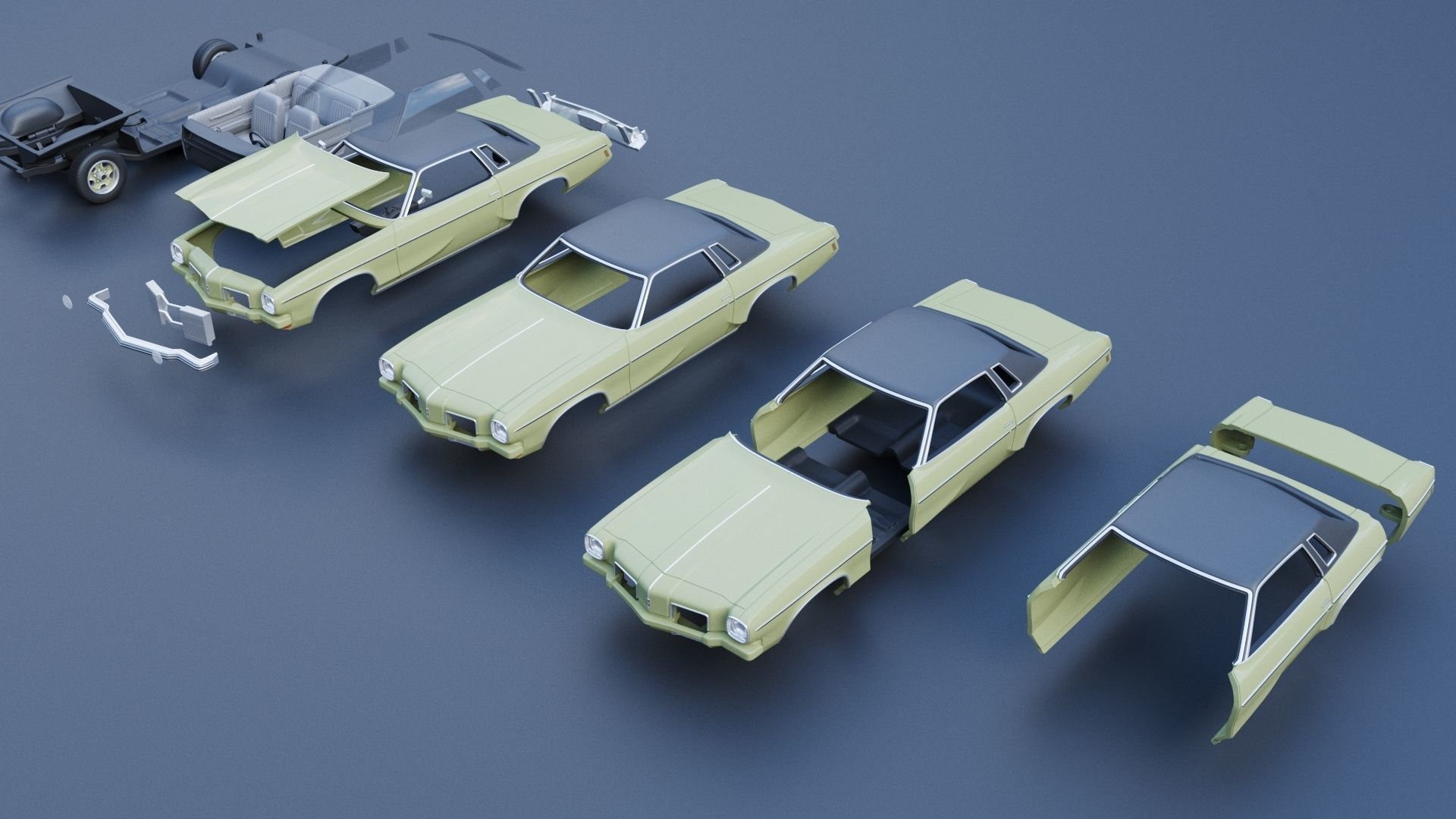 Oldsmobile Cutlass Supreme 1973  3D print model_12