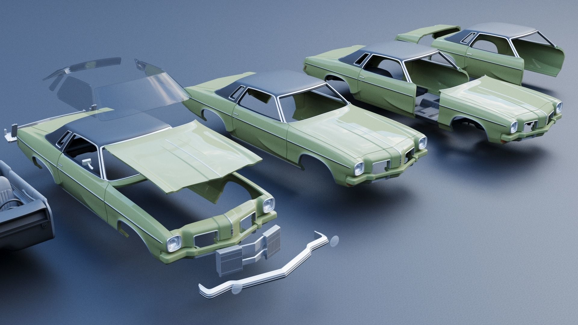 Oldsmobile Cutlass Supreme 1973  3D print model_17