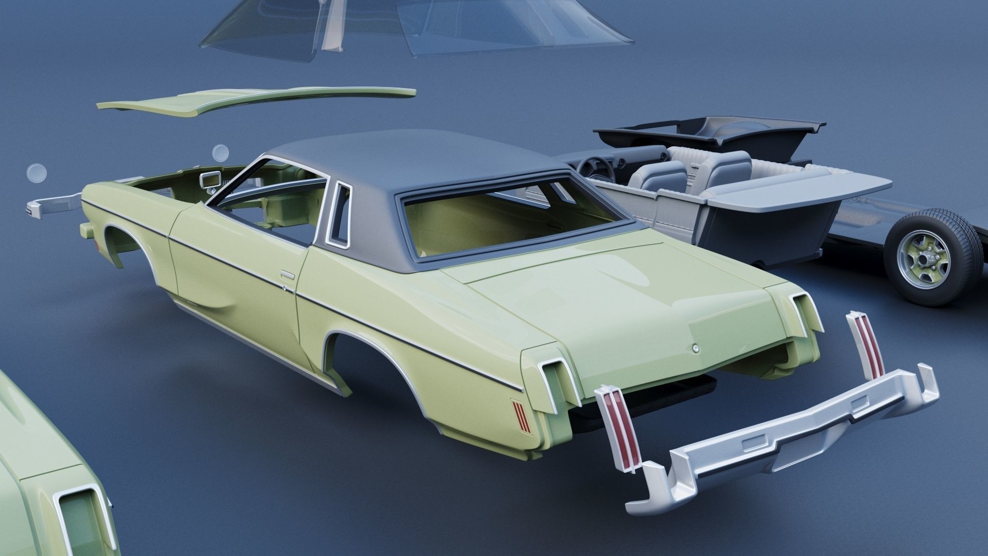 Oldsmobile Cutlass Supreme 1973  3D print model_16
