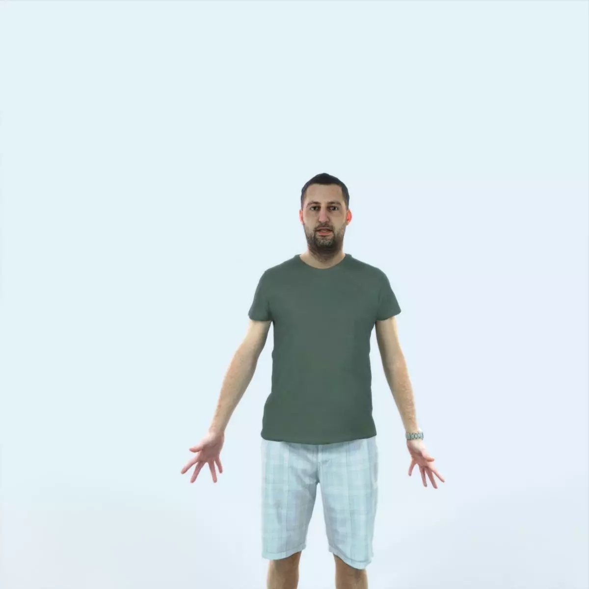 Portrait G Animated Rigged Summer Casual Man Low-poly 3D model_0