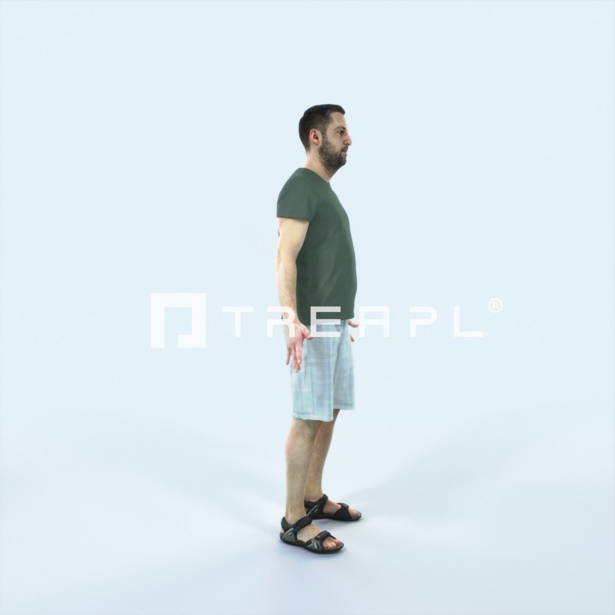 Portrait G Animated Rigged Summer Casual Man Low-poly 3D model_2