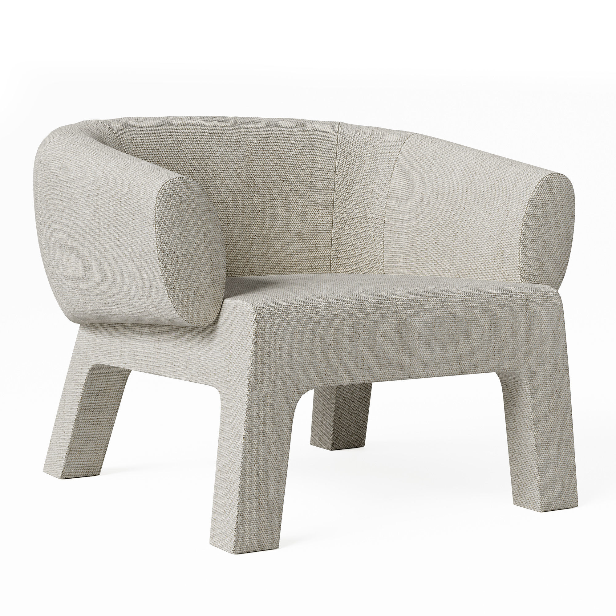 Armchair Lola Casamilano Low-poly 3D model_1