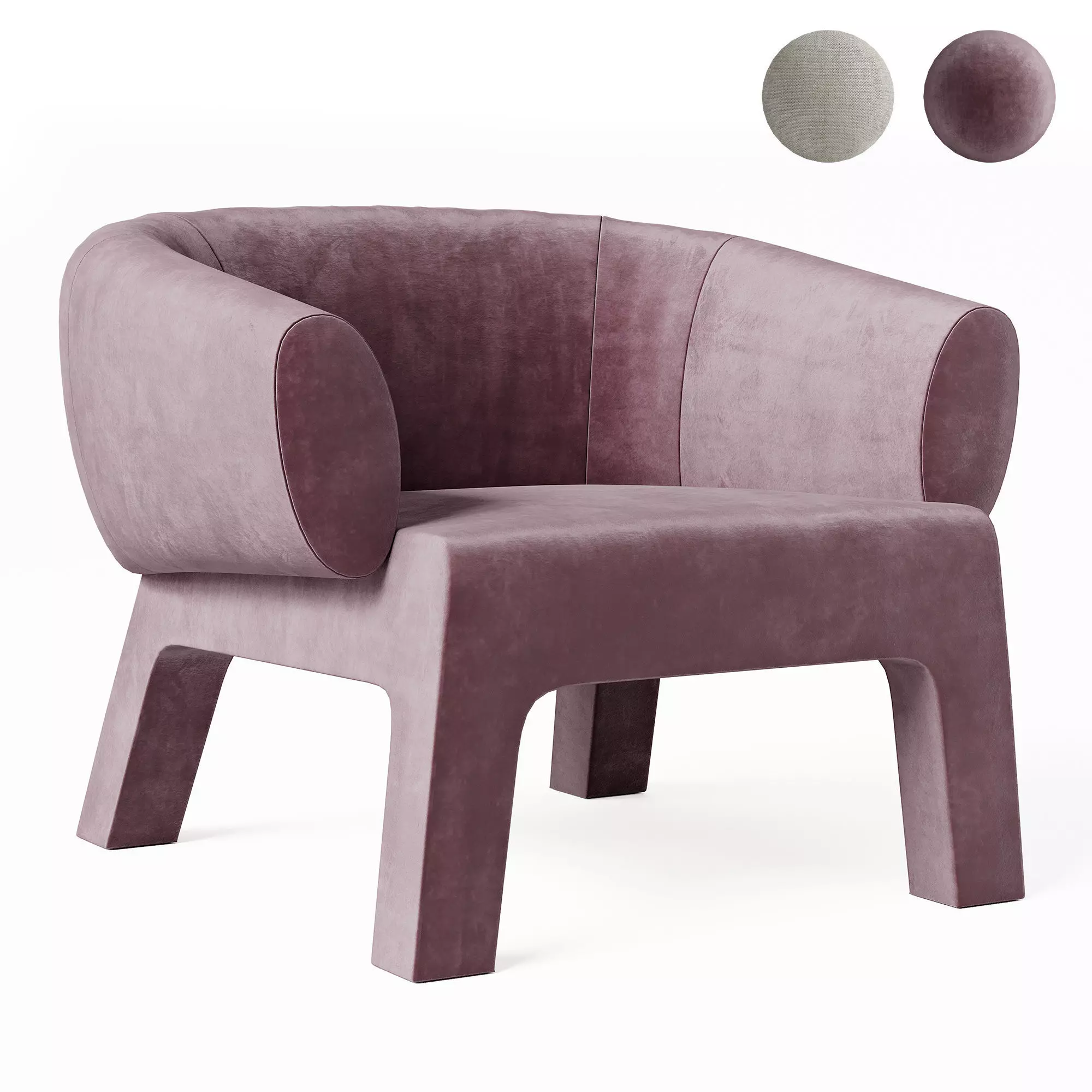 Armchair Lola Casamilano Low-poly 3D model_0
