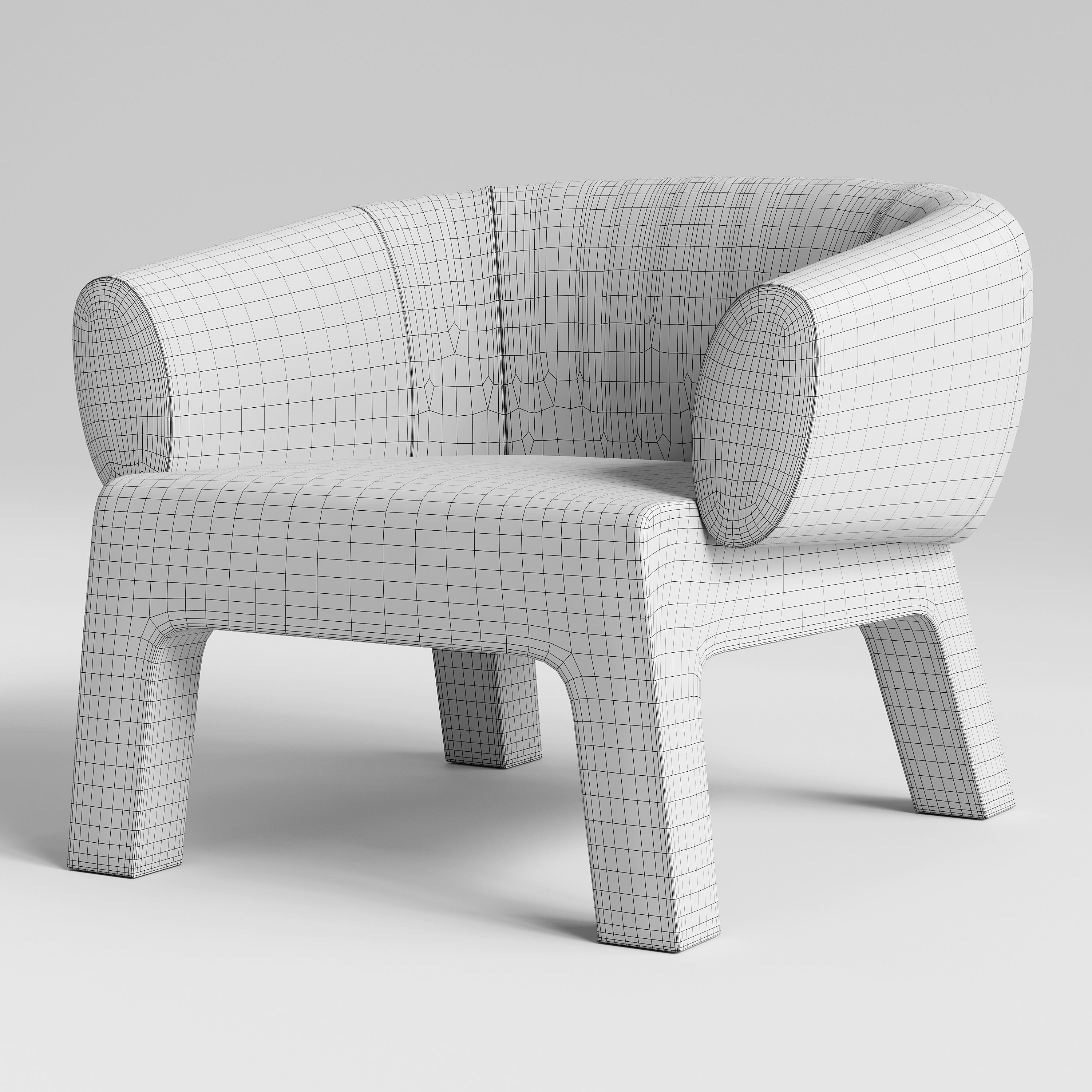 Armchair Lola Casamilano Low-poly 3D model_5
