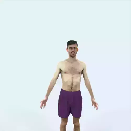 Posture J Beach Animated Rigged Sports Man