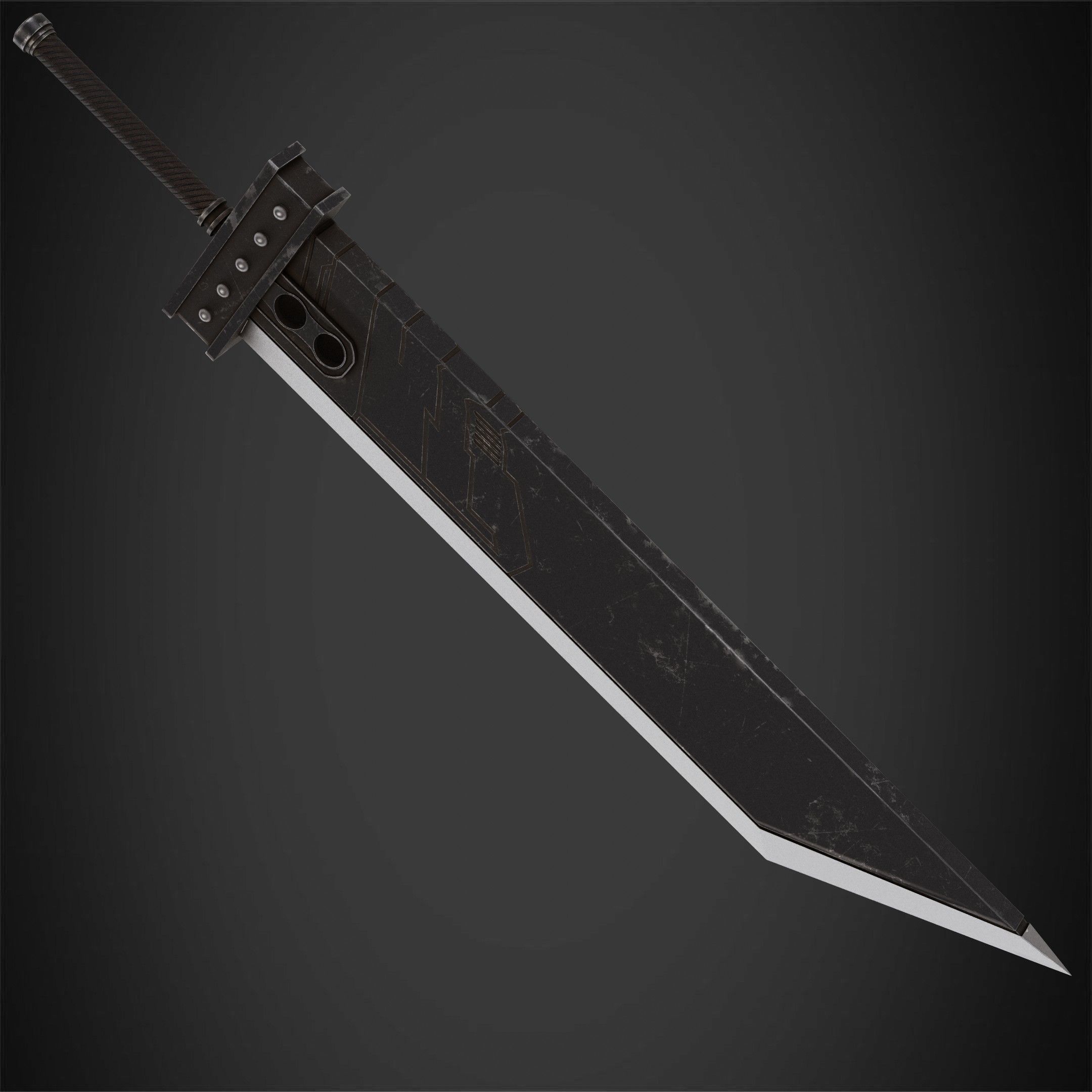 Final Fantasy VII Cloud Buster Sword for Cosplay 3D print model_3