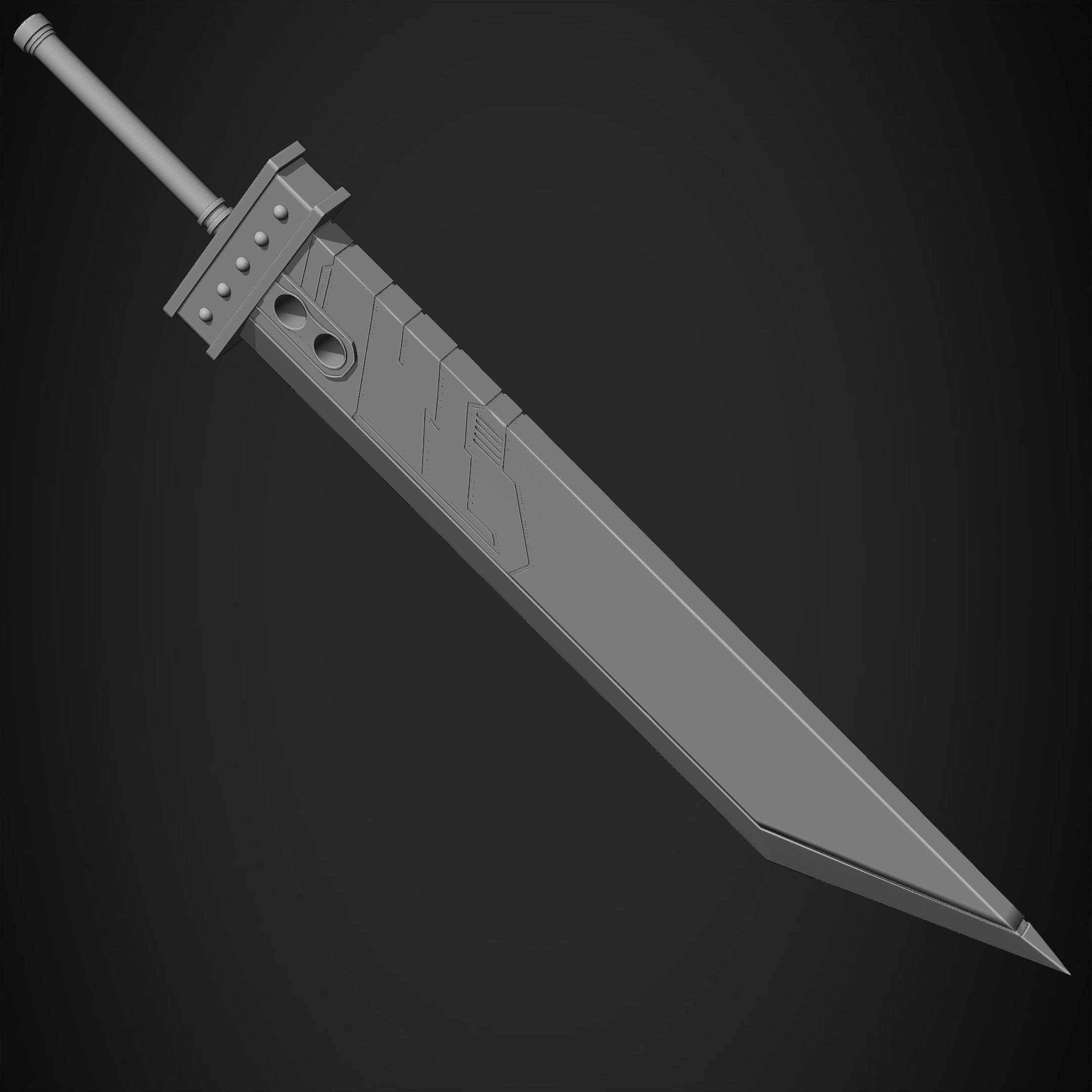 Final Fantasy VII Cloud Buster Sword for Cosplay 3D print model_16