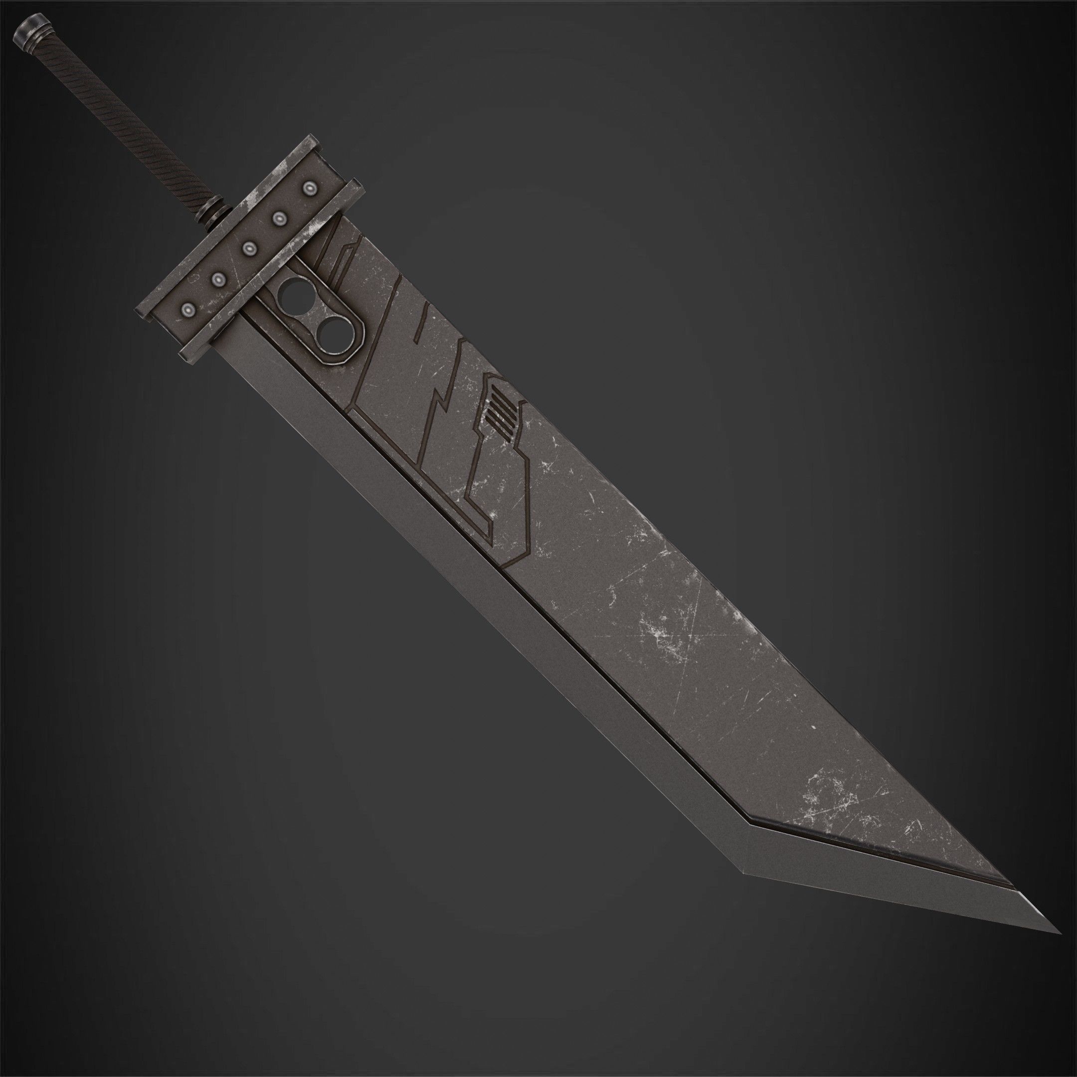 Final Fantasy VII Cloud Buster Sword for Cosplay 3D print model_2