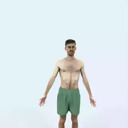 Posture I Beach Animated Rigged Sports Man