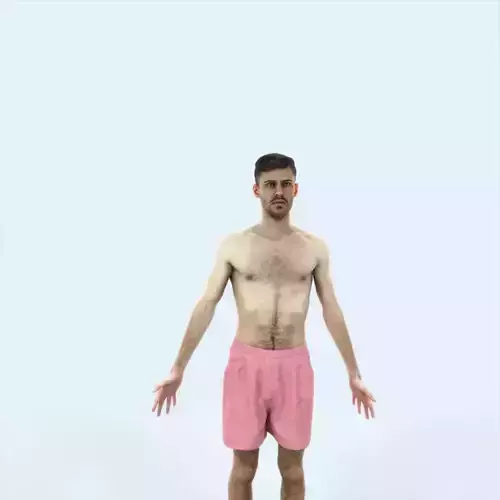 Posture H Beach Animated Rigged Sports Man