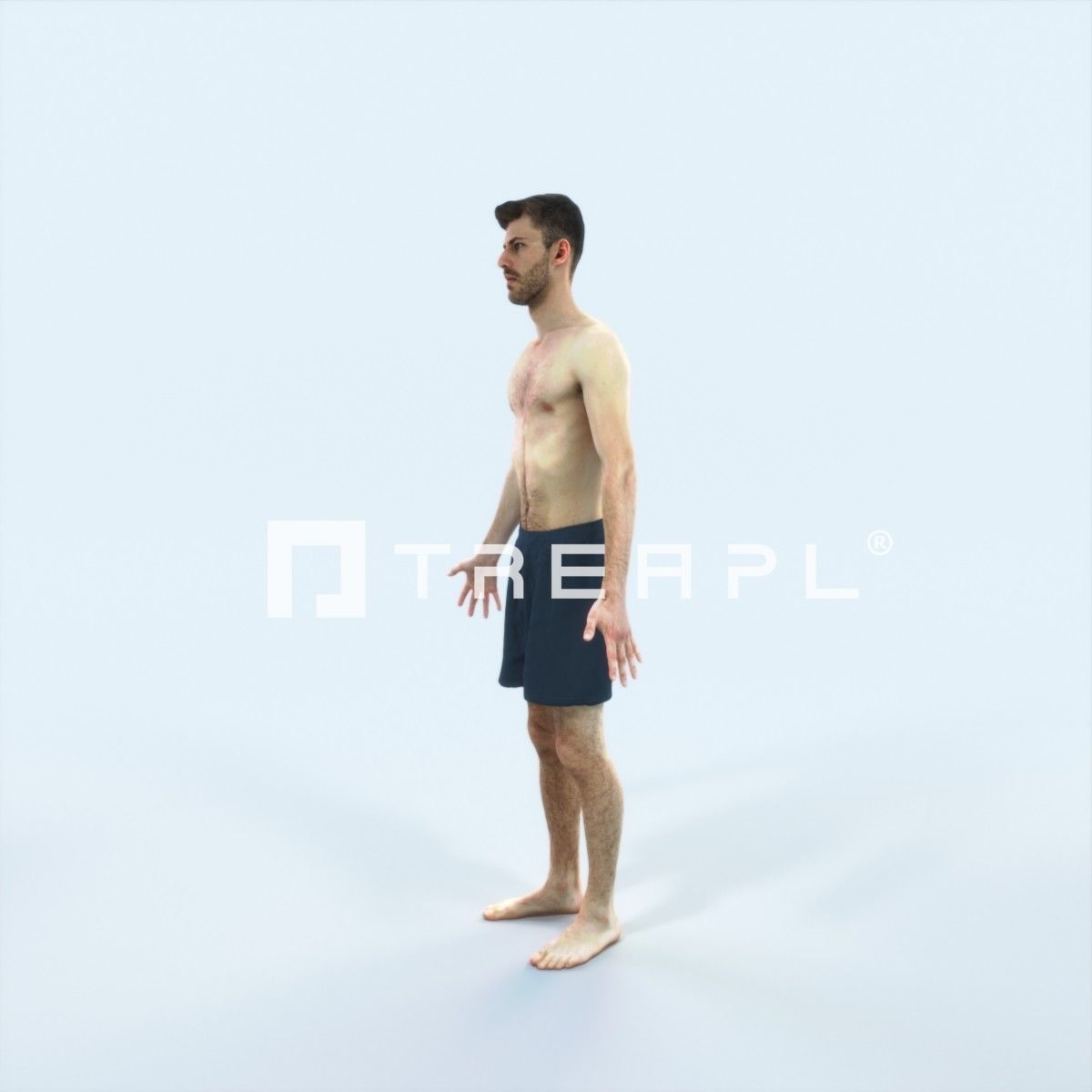 Posture G Beach Animated Rigged Sports Man Low-poly 3D model_5