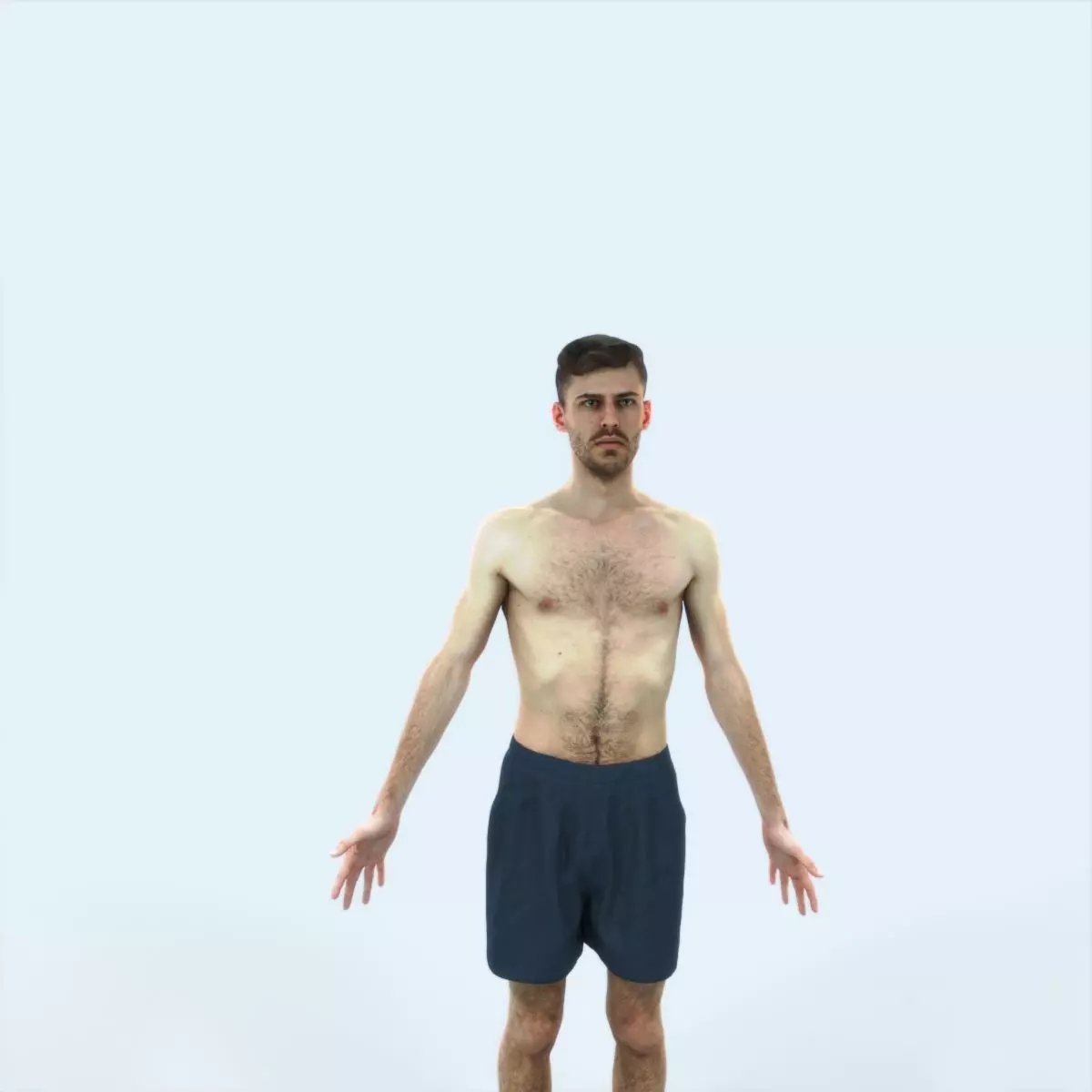 Posture G Beach Animated Rigged Sports Man Low-poly 3D model_0
