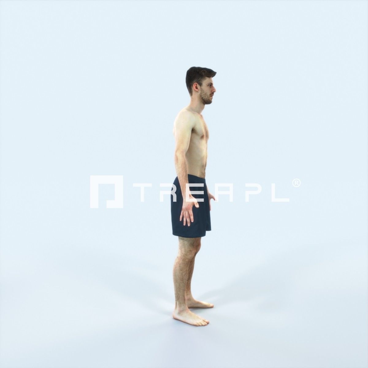 Posture G Beach Animated Rigged Sports Man Low-poly 3D model_2