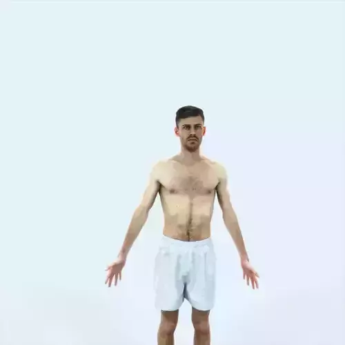 Posture D Beach Animated Rigged Sports Man