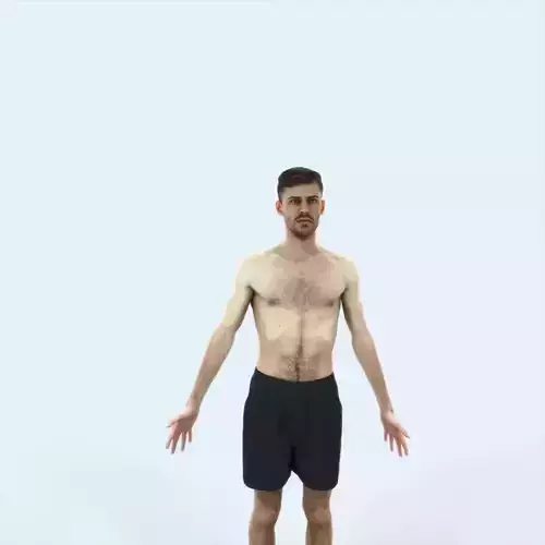 Posture B Beach Animated Rigged Sports Man