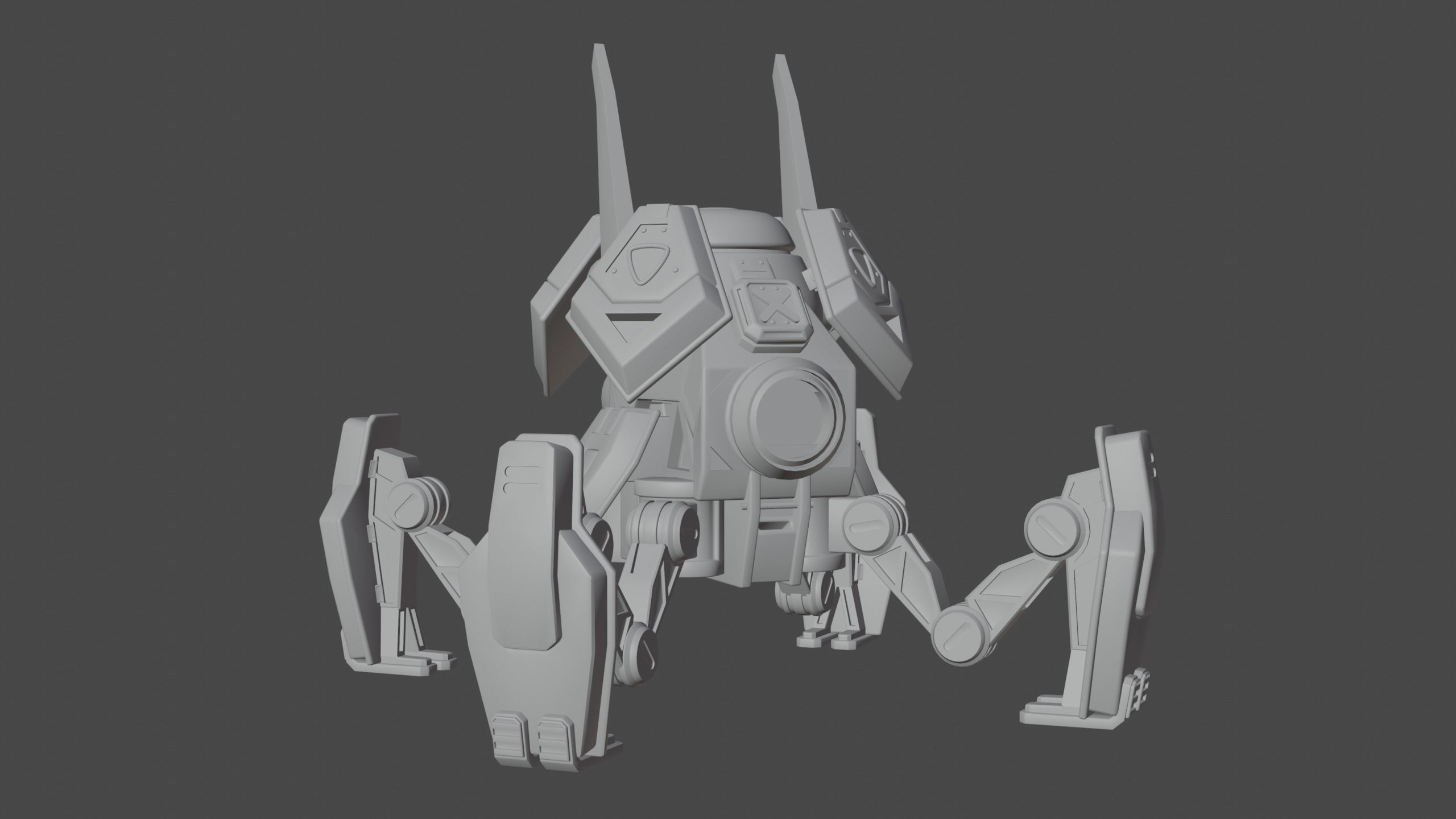 Robot Scout Low-poly 3D model_21