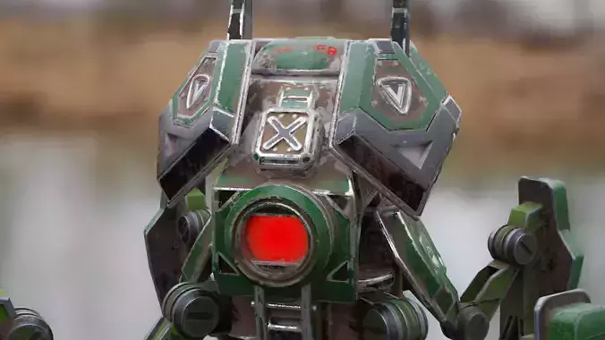 Robot Scout Low-poly 3D model