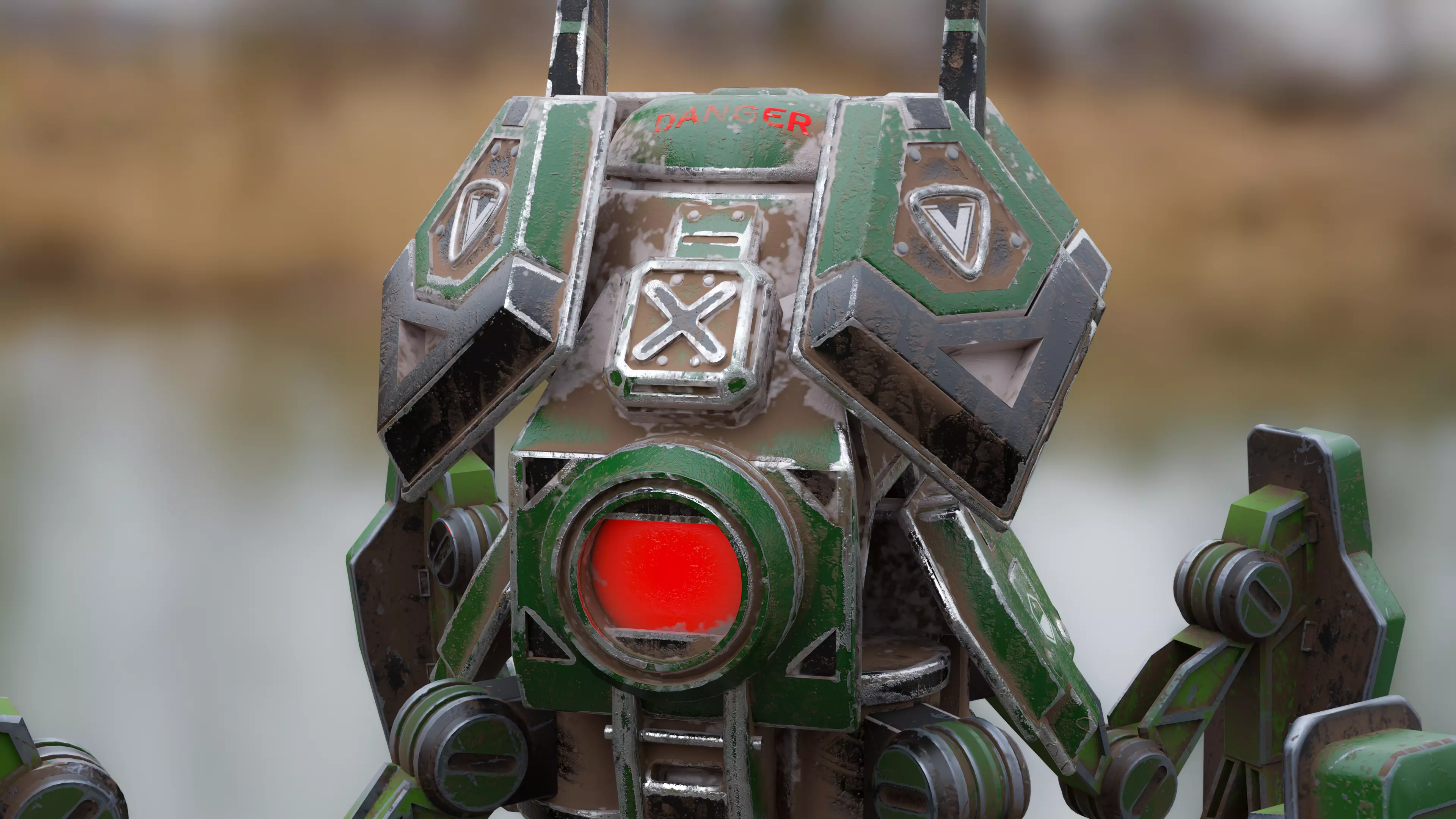 Robot Scout Low-poly 3D model_0