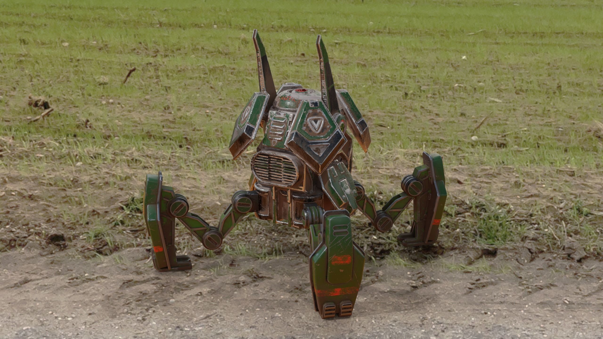 Robot Scout Low-poly 3D model_11