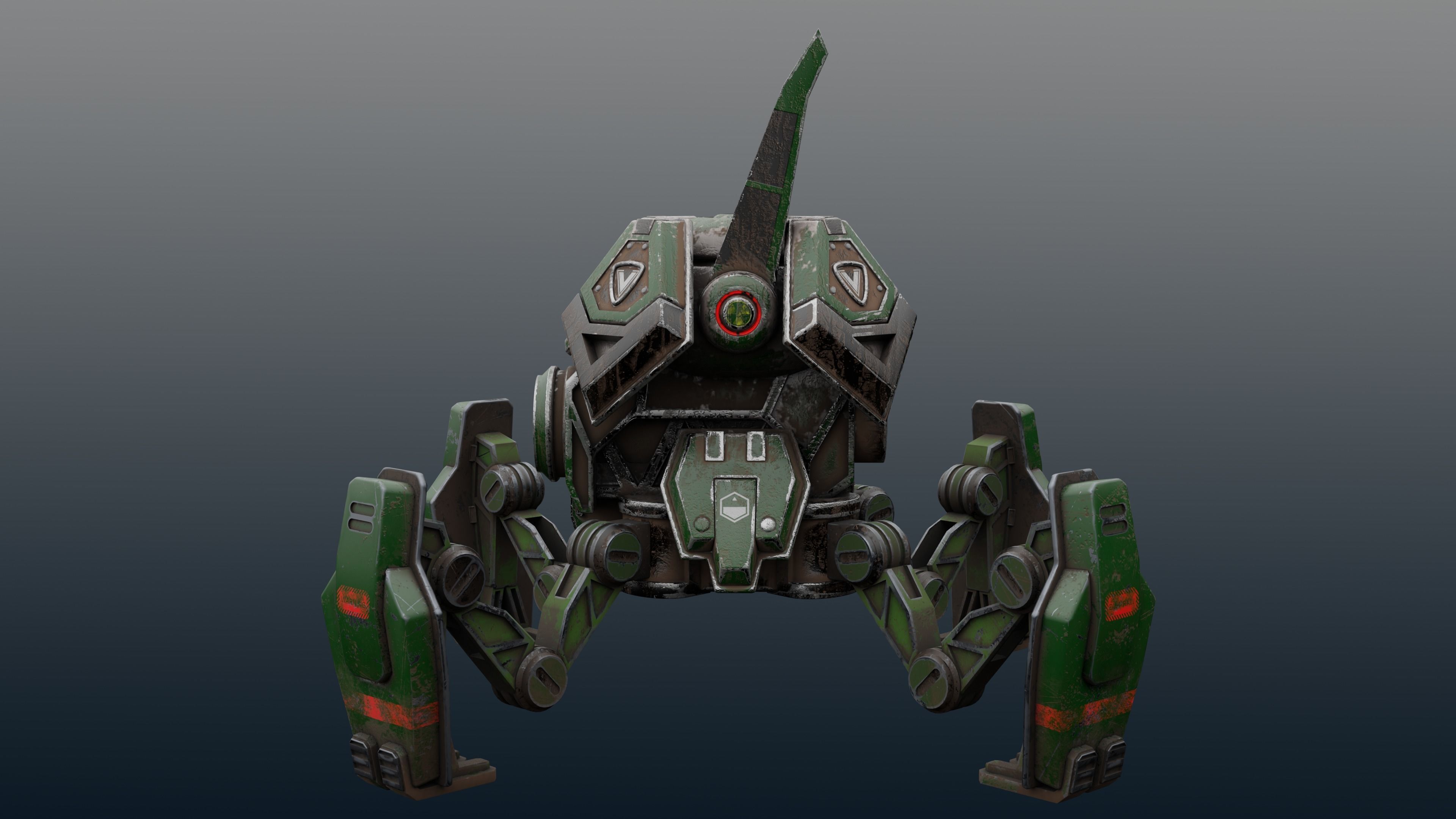 Robot Scout Low-poly 3D model_4