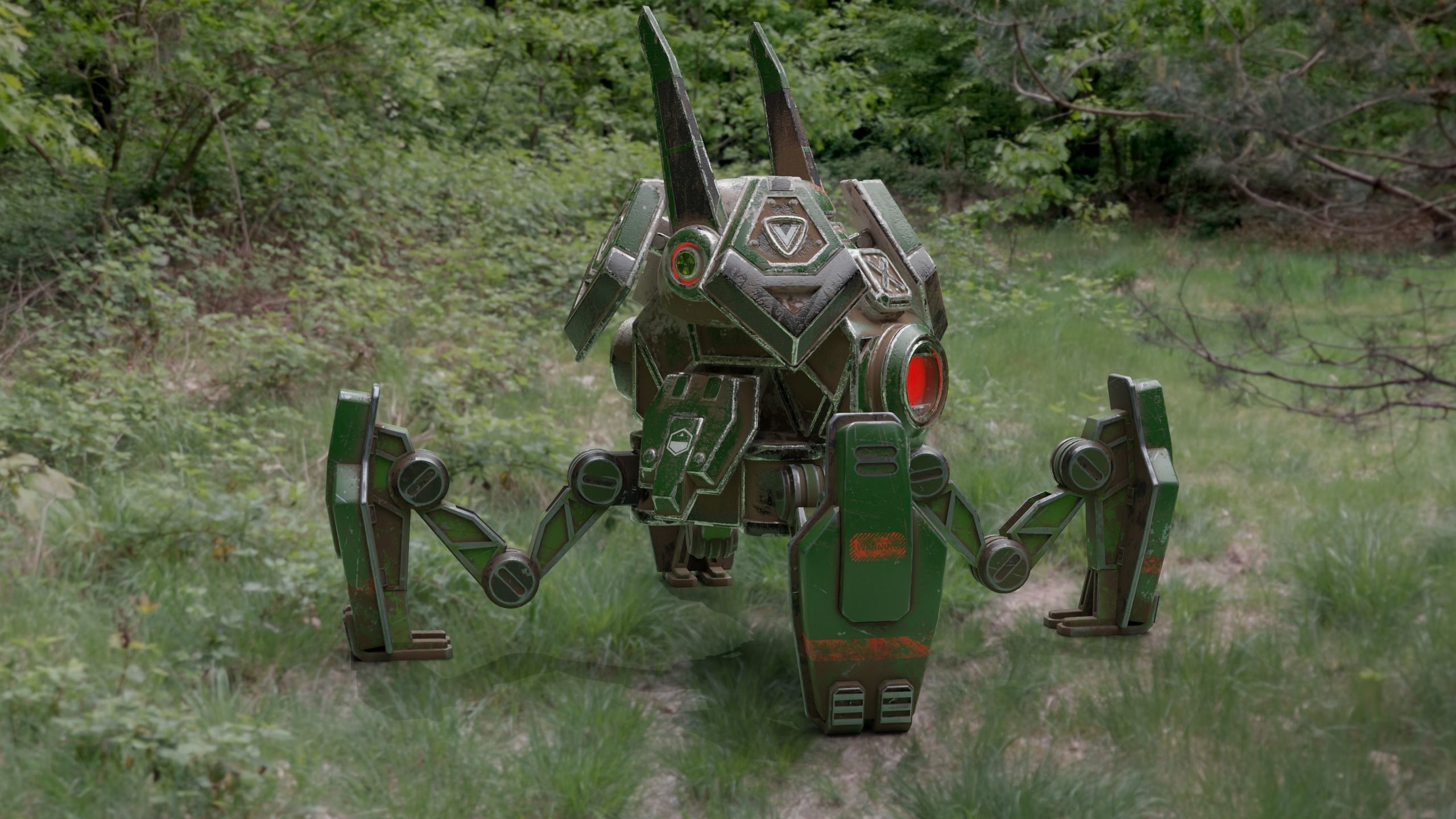 Robot Scout Low-poly 3D model_12