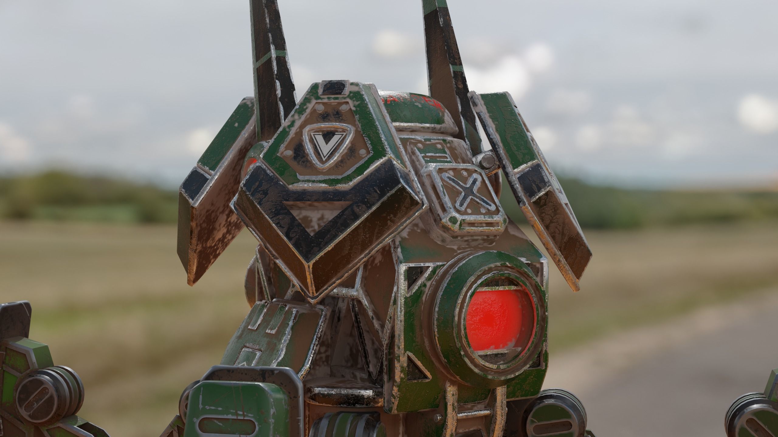 Robot Scout Low-poly 3D model_9