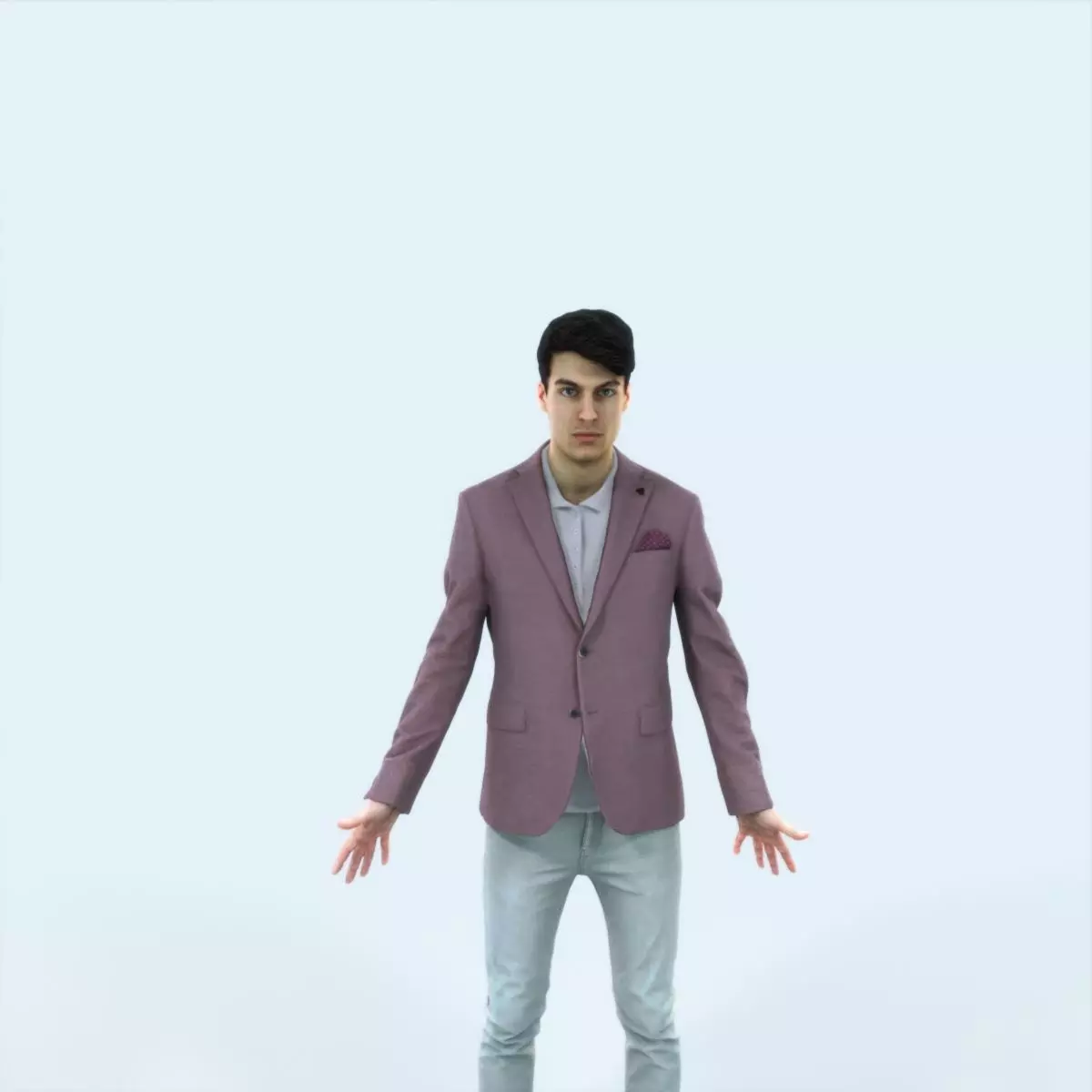 Prime L Animated Rigged Casual Man Low-poly 3D model