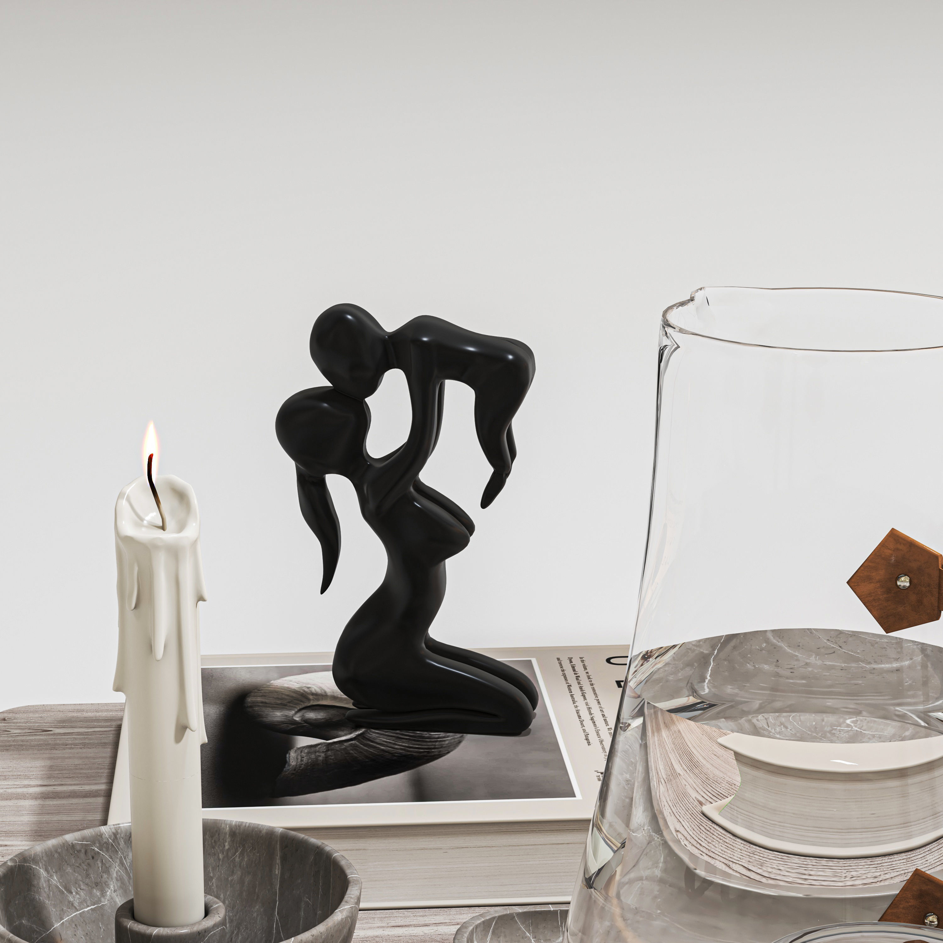 Decorative set zaha 03 Low-poly 3D model_3